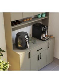 Resim Belinda Kahve Köşesi Mutfak Dolabı Çok Amaçlı Dolap Kumbeji Kumtaşı 