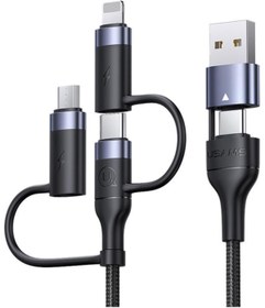 Resim Usams Us-sj547 Usb Type-c To Type-c Lightning Microusb,1.2m 60 Watt 6 In 1 Hızlı Şarj Ve Data Kablosu 