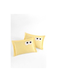 Resim 2li Yastık Kılıfı Oxf. Funny Sarı Sarı 