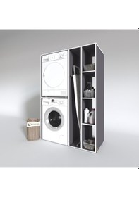 Resim Kenzlife Çamaşır-Kurutma Makinesi Dolabı Alyusha Gri 180*120*60 Banyo Kapaksız Arkalıksız Çok Renkli 