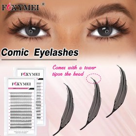 Resim 12 Sıra Çizgi Roman Kule Kirpikleri C / D Kıvrım Manga Kirpik Uzatma 8-15 mm Anime Kirpik Otomatik Çiçeklenme Promade Hayranları Kirpikler Yumuşak Doğal Hafif Kabarık Bireysel Hacim Yanlış Kirpikler Cosplay Partiler İçin Gerekli 