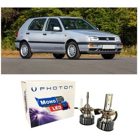 Resim Vw Golf 3 Uzun+kısa Far Ampulü H4 Mono Yeni Seri Beyaz 1993-1999 