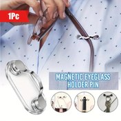 Resim 2 Adet Paslanmaz Çelik Manyetik Gözlük Tutucu Pin - Güçlü Mıknatıs Klipsi, Gözlükler, Kimlik Kartları ve Kulaklıklar için Çok Fonksiyonlu, Taşınabilir ve Yer Tasarruflu, Erkekler ve Kadınlar için İdeal 