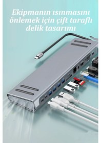 Resim Qpen W28 14 İn 1 Usb-c Çok İşlevli Bağlantı İstasyonu 