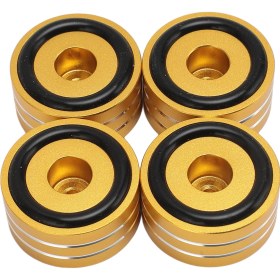 Resim Shineyee Altın Alüminyum Hoparlör Amortisör Ayakları - 4 Adet, Lastik Dairesiyle Kayma Engeli, Ses Cihazları İçin Sarsıntı Azaltıcı, Cd/dvd, Amfi, Hoparlör Uyumlu 