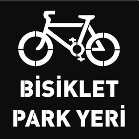 Resim Bisiklet Park Yeri Şablonu Otopark Boya Şablonu Bisiklet Sembolü İşareti 50x50 Cm 