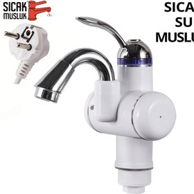 Resim ozbience Elektrikli Ani Su Isıtıcı, Termal Şofben, Musluk ve Lavaboya Monteli 