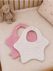 Resim lalin Bebek Önlüğü 8 Katlı Yıldız Desen 2'li Set 
