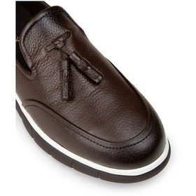 Resim Deery Erkek Kahverengi Hakiki Deri Püsküllü Loafer - 02048mkhve01 