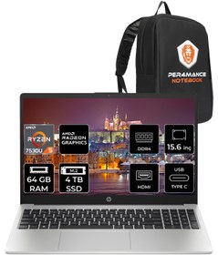 Resim HP 255 G10 Ryzen 5 7530U 64GB RAM 4TB SSD 15.6'' FHD FDOS 8A547EA & PER4 ÇANTA 