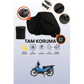 Resim Dokaca Siyah Kilit ve Arka Çanta Uyumlu Falcon Master 50 Uyumlu Motosiklet Brandası, Koruyucu Örtü 