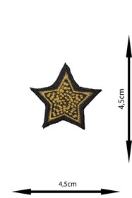 Resim REMSATİC Ütü Ile Yapışan Arma - Patch - Altın Siyah Renk Yıldız Modeli (4 Adet) (4,5cm X 4,5cm) 