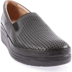 Resim Dgn 3536 Kadin Lazerli Kalin Taban Comfort Ayakkabi 3536-2106-R1534 Siyah 