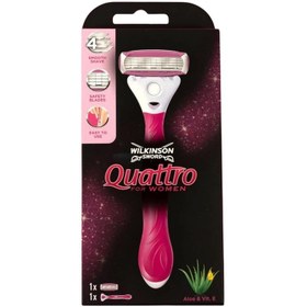Resim Wilkinson Sword Quattro 4 Bıçaklı Kadın Sistem Tıraş Bıçağı - Gratis 