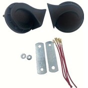 Resim Xuweiwei 1 Pair 12v Çift Sesli Elektrikli Araba Kornası Kiti Yüksek Ses Kolay Kurulum Dayanıklı 