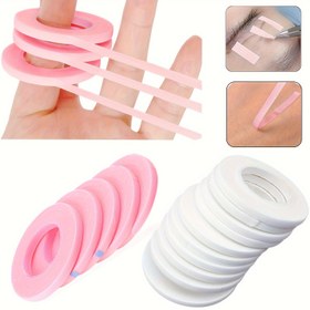 Resim 4mm Genişlik Kirpik Uzatma Bandı - Hipoalerjenik Nefes Alabilir Mikropon, Güvenli Mini Kirpikler için Kolay Yırtılabilen Tasarım - Toplam Boyutu 9m (Pembe & Beyaz) - Hassas Açık Bej İçin Makyaj Araçları, Kirpik Uzatma Malzemeleri 