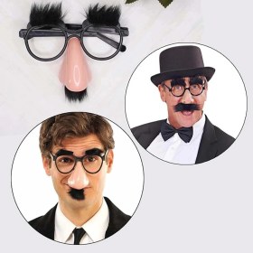 Resim Eğlenceli Kılık Değiştirme Kaş Bıyık Mizah Gözlüğü 9X13 cm 