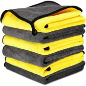 Resim 6'lı Premium Mikrofiber Havlular - Solmaya Karşı Dirençli, Çift Taraflı Peluş, Yüksek Kaliteli Dikişli Makinede Yıkanabilir Araba Temizleme Bezleri 
