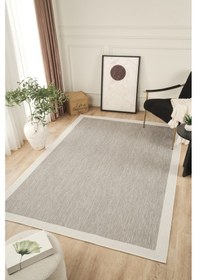 Resim Sisalux 3087 Gri Beyaz Sisal Dokuma Jüt Kilim Hav Toz Vermez Halı Salon Mutfak Oturma Odası Halısı Gri - Beyaz 