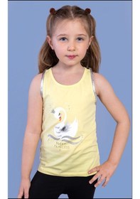 Resim Toontoy Kids Toontoy Kız Çocuk Kuğu Baskılı Atlet Sarı 