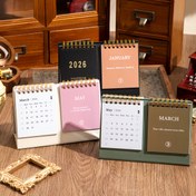 Resim 2026 Mini Masa Takvimi - Ayakta Duran Flip Aylık Planlayıcı, Motivasyonel Alıntılarla, 250 GSM Kalın Kağıt, İkiz Tel Bağlama, Ev veya Ofis için Kompakt Masa Takvimi, İlham Verici Hediyeler, Masa Aksesuarları 