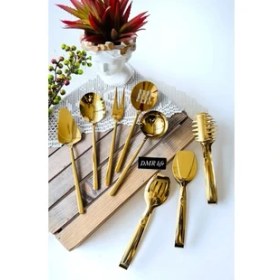 Resim Demir Çeyiz Dmr Life Gold Sos Servis Seti 8 Parça Şık Tasarım Ve Dayanıklı Malzeme ile Sunum 