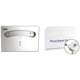 Resim Klozet Kapak Örtüsü+palex Çelik Klozet Kapak Örtü Dispenseri İkili Set-3802-2 