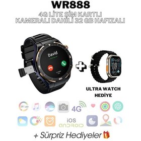 Resim Wearfitpro Wr888 4g Lite Sim Kartlı Kameralı 32gb Aı Destekli Nfc Gps 39mm Yuvarlak Akıllı Saat + Ultra Watch 
