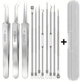 Resim nasilolmaz 11 li Paslanmaz Çelik Siyah Nokta Temizleme Seti Güzellik Aracı, ve Çıkarıcı 