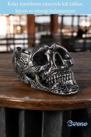 Resim Evene Küllük Gümüş Eskitme Kül Tablası, e.kullukmodel8 