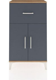 Resim Arges Komodin Tek Raflı Tek Çekmeceli 2 Kapaklı 60x30x106 Çam... Çam 