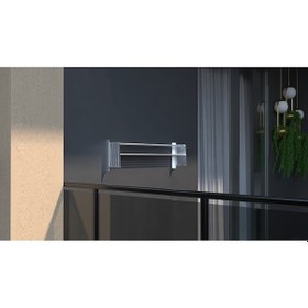 Resim Akordiyon Tipi Katlanır Çamaşır Kurutma Askısı 85 Cm 7 Askılı Balkon Çamaşır Kurutma Askısı Gri - Gümüş 