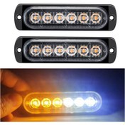 Resim Tenfowee 12-24v Araçlar İçin Çok Amaçlı Yan Sinyal Flaşör, 6 Led, Su Geçirmez, 16 Işık Modu, Kolay Montaj 