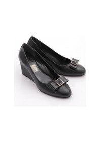 Resim Dgn 25829 Kadin Dolgu Taban Ayakkabi Siyah Çizgili 