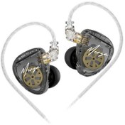 Resim Vkemall Kz Merga İki Dd Sürücü Hifi Kulak İçi Kulaklık, 0.75mm 2pin Bağlantı, Gümüş Kaplı/ Ofc Kablolu, Mikrofonsuz Siyah Kz Merga Kulak İçi Kulaklık 