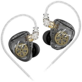 Resim Vkemall Kz Merga İki Dd Sürücü Hifi Kulak İçi Kulaklık, 0.75mm 2pin Bağlantı, Gümüş Kaplı/ Ofc Kablolu, Mikrofonsuz Siyah Kz Merga Kulak İçi Kulaklık 