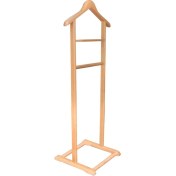 Resim NYN Ahşap Dilsiz Uşak Naturel Renk Tekli Ayaklı Askı 