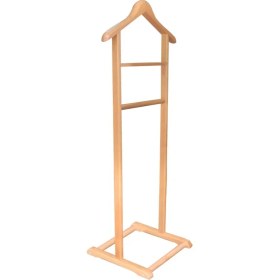 Resim NYN Ahşap Dilsiz Uşak Naturel Renk Tekli Ayaklı Askı 