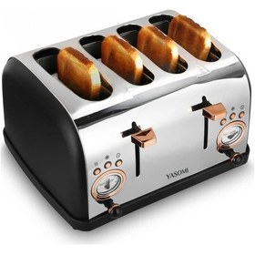Resim Yasomi YK-628T 4 Dilimli Geniş Yuvalı Ekmek Kızartma Makinesi 