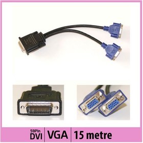 Resim Ti-Mesh Dvı(59 Pin) To 2Xvga Kablo - 25Cm 