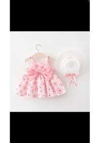 Resim Kız Çocuk Elbise Renkli Desenli Abiye (555959835) Pembe 