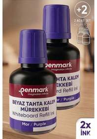 Resim Mor Yazı Tahta Kalemi Mürekkebi 30 Ml 2 Adet Penmark Tahta Kalemi Mürekkepi Kolay Silinebilir Doldurulabilir Canlı 