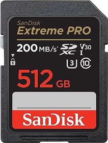 Resim Sandisk Extreme Pro 512gb 200/140mb/s Sdxc V30 Uhs-ı U3 Hafıza Kartı Sdsdxxd-512g-gn4ın 
