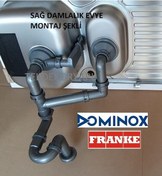 Resim Dominox Franke Evye Sifon Takımı 1.5 Göz Kare Taşmalı 