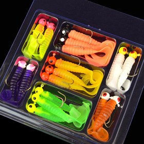 Resim 17 adet Premium Balıkçılık Jig Başlığı Seti - 3.5g Jigging Başlıkları saç tokası ile 5.5cm Yumuşak Salyangoz Yem - Yüksek Kaliteli Silikon Balık Yapay Yem - Daha Fazla Balık Yakalamak İçin Mükemmel 