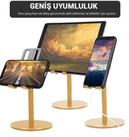 Resim Mühlen Gl083 - Gold Katlanabilir, Taşınabilir Ve Evrensel Telefon/tablet Standı 