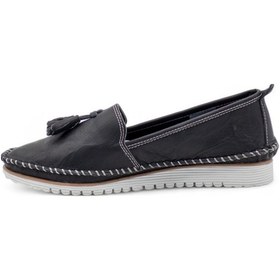 Resim Pandora Moda Y24.80.758 Kadın Hakiki Deri Günlük Ayakkabı - Siyah Siyah 