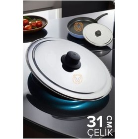 Resim Skygo Modacar 31 cm Kızartma Tavası Kapağı Çelik Żelazny Design 