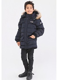 Resim Benitto Kids Natürel Kürklü Erkek Çocuk Şişme Mont 51246-lacivert Lacivert 
