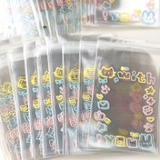 Resim 50 Adet Kendinden Yapışkanlı Plastik Cep Neşeli Neon Çıkartmalı - Kore İdol Kart Kılıfları, Koruyucu Kimlik Tutucuları, Hediye Paketi Ambalajı ve Masaüstü Dekorasyonu, Karışık Renkler & Desenler (Yıldızlar, Kalpler, Hayvanlar), Masaüstü Süslemesi | Fantezi Tasarımlar | Koruyucu Kapak 